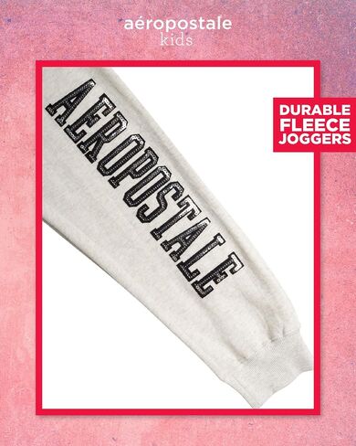 AEROPOSTALE Girls' Joggers Set - 3 Piece Cozy Fleece Pullover Hoodie, Jogger Pants, and Jersey Graphic Tee for Girls (7-16) in Kuwait