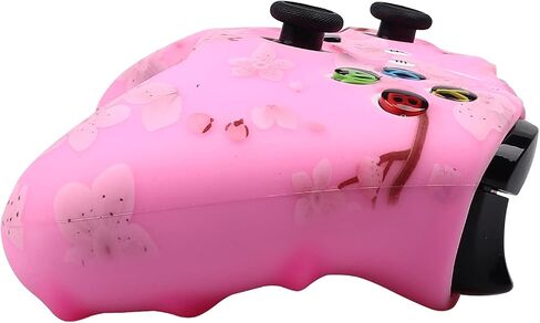 رالان اغطية حماية لذراع تحكم Xbox One بلون زهري من السيليكون متوافقة مع ذراع تحكم Xbox Ones (مقبض ابهام برو بينك × 2، قطة + غطاء جمجمة ومقبض × 2) (زهري) in Kuwait