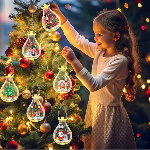 HOGOKIDS مجموعات بناء عيد الميلاد مع أضواء - 6 عبوات من زخارف شجرة عيد الميلاد سانتا كلوز الزنجبيل منزل كسارة البندق الأيائل بناء ألعاب ديكور المهرجانات هدايا للكبار والأطفال الصبي والبنات 6-12 سنة (566 قطعة) in Kuwait