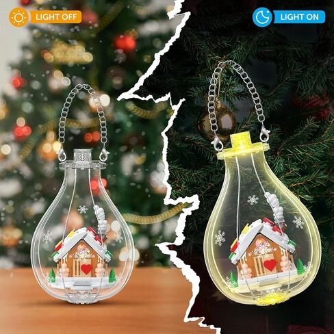 HOGOKIDS مجموعات بناء عيد الميلاد مع أضواء - 6 عبوات من زخارف شجرة عيد الميلاد سانتا كلوز الزنجبيل منزل كسارة البندق الأيائل بناء ألعاب ديكور المهرجانات هدايا للكبار والأطفال الصبي والبنات 6-12 سنة (566 قطعة) in Kuwait