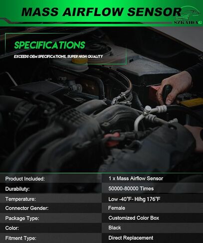 Mass Airflow Sensor for:-Nissan Altima Sentra Pathfinder Murano for:-Infiniti M35h Q50 Q70 QX60 1.8L 2.5L 3.5L 2012 2013 2014 2015 2016 2017 MAF Sensor Replacement OE# 226801MG0A in Saudi Arabia