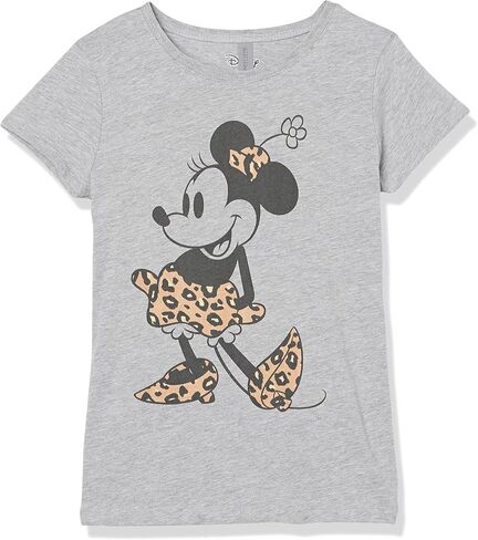 Disney Little, Big Minnie Leopard Mouse Girls Short Sleeve Tee Shirt in Saudi Arabia