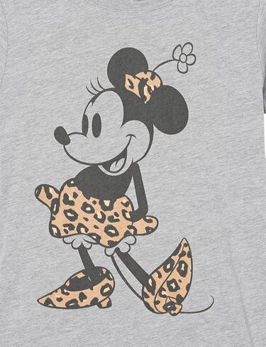 Disney Little, Big Minnie Leopard Mouse Girls Short Sleeve Tee Shirt in Saudi Arabia