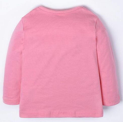 Elephant 100% Cotton Little Girls Top Long Sleeve Clothes Toddler Kids T-Shirt (Pink,18M-6T) in Saudi Arabia