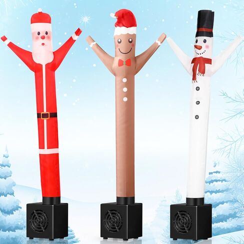 Shappy 3 Pcs Mini Christmas Tube Man Waving Inflatable Tube Guy Xmas Desktop Tube Man Air Snowman Santa Gingerbread Man Gift Toy for Birthday Party Decoration in Saudi Arabia