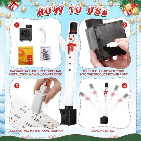 Shappy 3 Pcs Mini Christmas Tube Man Waving Inflatable Tube Guy Xmas Desktop Tube Man Air Snowman Santa Gingerbread Man Gift Toy for Birthday Party Decoration in Saudi Arabia