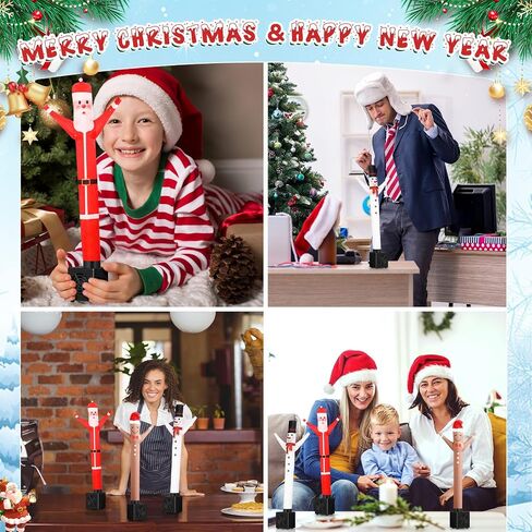 Shappy 3 Pcs Mini Christmas Tube Man Waving Inflatable Tube Guy Xmas Desktop Tube Man Air Snowman Santa Gingerbread Man Gift Toy for Birthday Party Decoration in Saudi Arabia