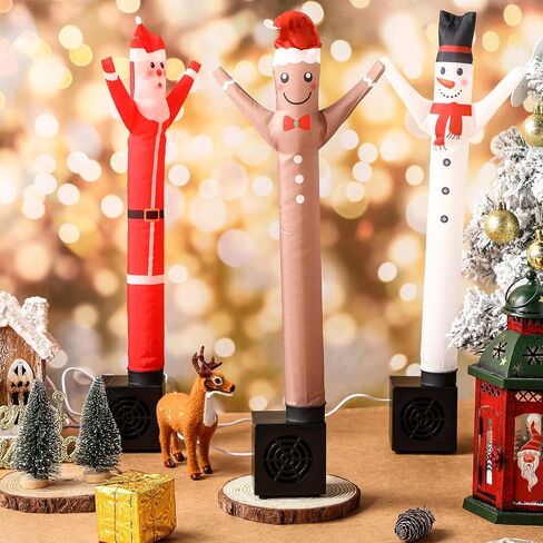 Shappy 3 Pcs Mini Christmas Tube Man Waving Inflatable Tube Guy Xmas Desktop Tube Man Air Snowman Santa Gingerbread Man Gift Toy for Birthday Party Decoration in Saudi Arabia