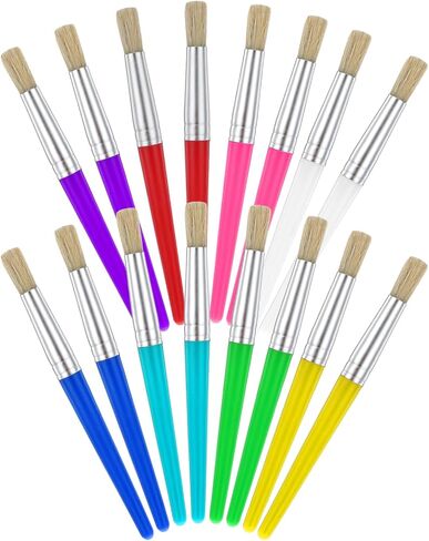 16 PCS Paint Brushes Kids Washable Children Colorful Big Paint Brush Set Round Acrylic Brush Large Chubby Craft Brushes Easy Clean and Hold Girls Paintbrushes for Acrylic Oil Watercolor Washable Paint in Saudi Arabia