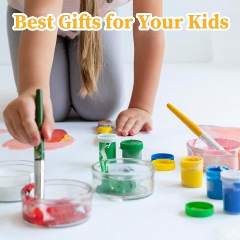 16 PCS Paint Brushes Kids Washable Children Colorful Big Paint Brush Set Round Acrylic Brush Large Chubby Craft Brushes Easy Clean and Hold Girls Paintbrushes for Acrylic Oil Watercolor Washable Paint in Saudi Arabia