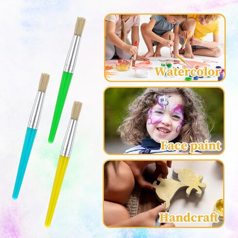 16 PCS Paint Brushes Kids Washable Children Colorful Big Paint Brush Set Round Acrylic Brush Large Chubby Craft Brushes Easy Clean and Hold Girls Paintbrushes for Acrylic Oil Watercolor Washable Paint in Saudi Arabia