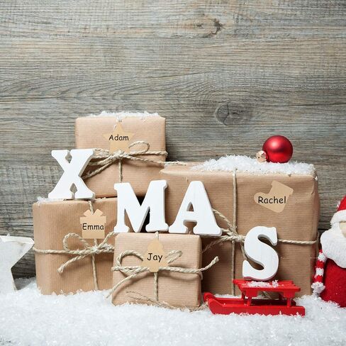 300 2.5"x2.5" Pieces Christmas Themed Kraft Paper Label Stickers Brown Kraft Sticker Tags Labels Christmas Name Tags for Xmas Gift in 4 Shapes Include Tree Star Sock and Gift Box in Saudi Arabia