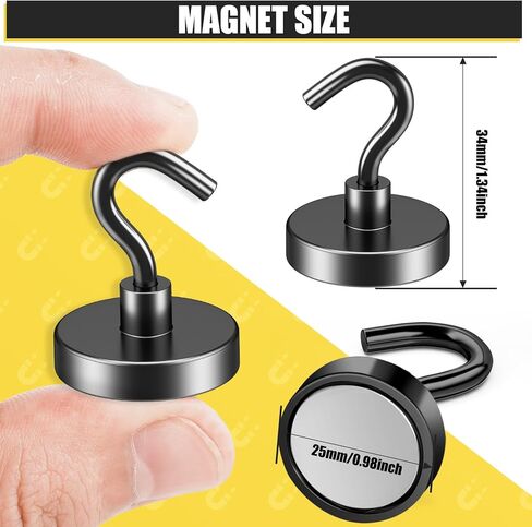 NOBEFY 20 حزمة من الخطافات المغناطيسية شديدة التحمل، خطافات مغناطيسية 22 كجم للتعليق، خطافات مغناطيسية قوية للرحلات البحرية، خطاف مغناطيسي للمطبخ، المرآب، المكتب in Kuwait
