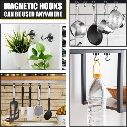NOBEFY 20 حزمة من الخطافات المغناطيسية شديدة التحمل، خطافات مغناطيسية 22 كجم للتعليق، خطافات مغناطيسية قوية للرحلات البحرية، خطاف مغناطيسي للمطبخ، المرآب، المكتب in Kuwait