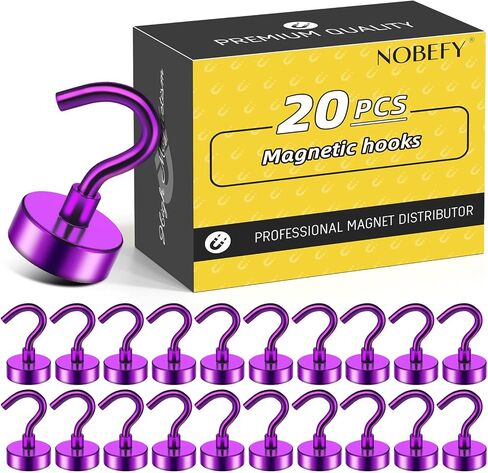 NOBEFY 20 Pack Magnetic Hooks Heavy Duty, 22Lbs Magnetic Hooks for Hanging, Strong Cruise Magnetic Hooks, Magnet Hook for Kitchen, Garage, Office in Saudi Arabia