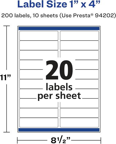 Avery Glossy Clear Rectangle Labels with Sure Feed, 1" x 4", 200 Glossy Clear Labels, Laser/Inkjet Printable Labels in Saudi Arabia