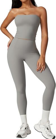 Workout Sets for Women 2 Piece High Waist Leggings Stretchy Backless Sports Bra Gym Yoga Outfits Athletic Clothes in Saudi Arabia