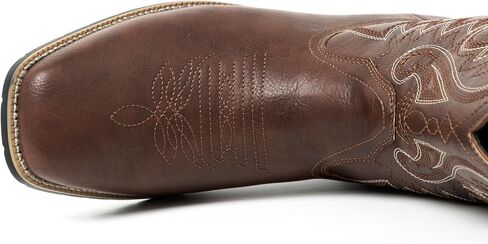 Metrocharm Men's Cowboy Western-02 Embroidered Square Toe Mid-Calf Boots in Kuwait