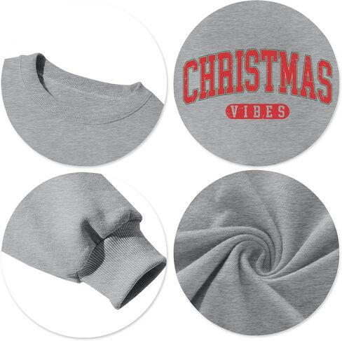 Merry Christmas Sweatshirt for Women Christmas Vibes Sweater Holiday Christmas Tops Christmas Letter Printed Sweater in Kuwait