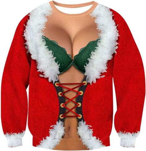Ugly Christmas Sweatshirts Men Long Sleeve Women Xmas Sweater Pullover in Saudi Arabia