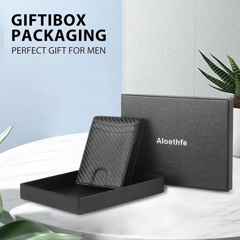 Wallets for Men,Minimalist Slim Detachable Dual use Leather Slots Credit Card Holder, RFID Blocking Smart Pop Up Card Wallet,Mans Wallet Blocking Bifold Front Pocket with Gift Box in Saudi Arabia