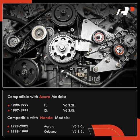 طقم حزام توقيت المحرك الممتاز مع مضخة مياه متوافقة مع Honda Accord 1998-2002، Odyssey 1999 & Acura TL 1999، CL 1997-1999 - 3.0L 3.2L 3.5L in Saudi Arabia