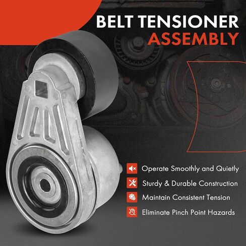 A-Premium Belt Tensioner Assembly with Pulley Compatible with Freightliner Argosy 1999-2011, Columbia 2000-2011, M2 112 2009-2010, Cascadia 2002-2009, Century Class 1999-2008, Replaces #070803451 in Saudi Arabia
