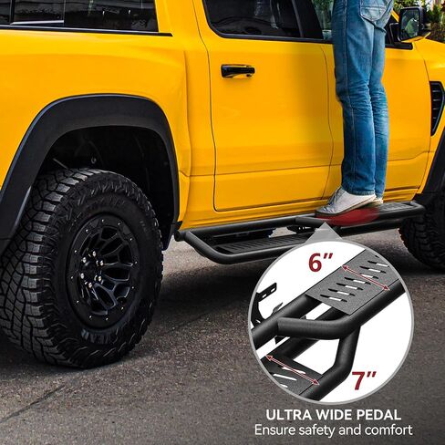 YITAMOTOR Running Boards Compatible with 2009-2018 Dodge Ram 1500 Crew Cab, 2010-2024 Ram 2500/3500, 2019-2024 1500 Classic, 2-Stairs Side Step Rails Black Powder Coated Nerf Bars in Saudi Arabia