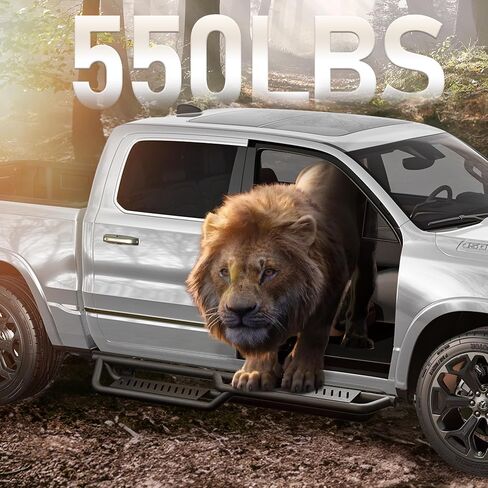 YITAMOTOR Running Boards Compatible with 2009-2018 Dodge Ram 1500 Crew Cab, 2010-2024 Ram 2500/3500, 2019-2024 1500 Classic, 2-Stairs Side Step Rails Black Powder Coated Nerf Bars in Saudi Arabia