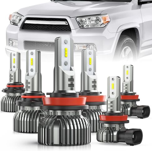 Nilight LED المصابيح الأمامية ومصابيح الضباب تناسب Toyota 4Runner (2010-2020)، استبدال ترقية المصابيح الأمامية الهالوجين، حجم صغير، 6000K أبيض بارد، 6 عبوات in Saudi Arabia