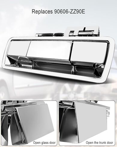 Tailgate Handle Compatible with Nissan Armada 2004-2013, Tail Door Handle Replace 90606-ZZ90E, Rear Liftgate Outside Exterior Door Handle Without Rear Camera Hole Chrome Silver in Saudi Arabia