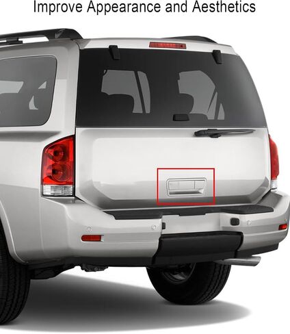 Tailgate Handle Compatible with Nissan Armada 2004-2013, Tail Door Handle Replace 90606-ZZ90E, Rear Liftgate Outside Exterior Door Handle Without Rear Camera Hole Chrome Silver in Saudi Arabia