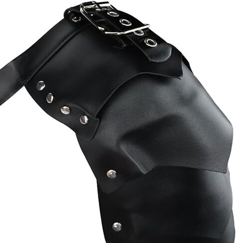 Medieval Viking Leather Warrior Shoulder Armor Halloween Knight Pauldron Body Chest Harness Guard for LARP Ren Faire in Kuwait