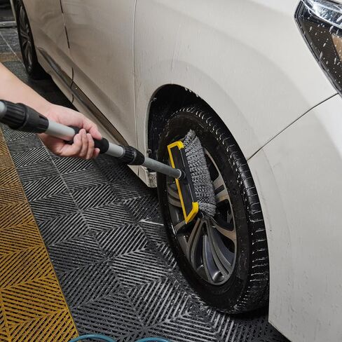 Car Wash Brush with Window Squeegee,car wash Towel for Cleaning Cars, SUVs, Trucks, RVs, Floors, etc. (Black and Yellow) in Saudi Arabia