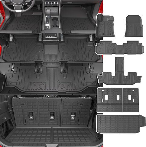 powoq 7&8 Seats Floor Mat Compatible with 2019-2024 Subaru Ascent Trunk Mat 3rd Backrest Mat Replacement for 2019-2024 Subaru Ascent Accessories(7&8 Seats Trunk Mat+3rd Row Backrest Mat+Floor Mat) in Saudi Arabia