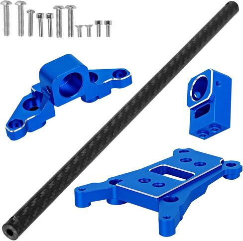 Carbon Fibre Chassis Brace Upgrades Part for 1/10 Rustler 4WD (VXL)/Slash 4X4 LCG(VXL),RC Aluminum Chassis Brace Kit Hops Up, Replace Part#6730,Navy Blue in Kuwait