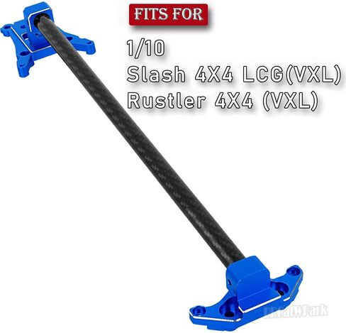 Carbon Fibre Chassis Brace Upgrades Part for 1/10 Rustler 4WD (VXL)/Slash 4X4 LCG(VXL),RC Aluminum Chassis Brace Kit Hops Up, Replace Part#6730,Navy Blue in Kuwait