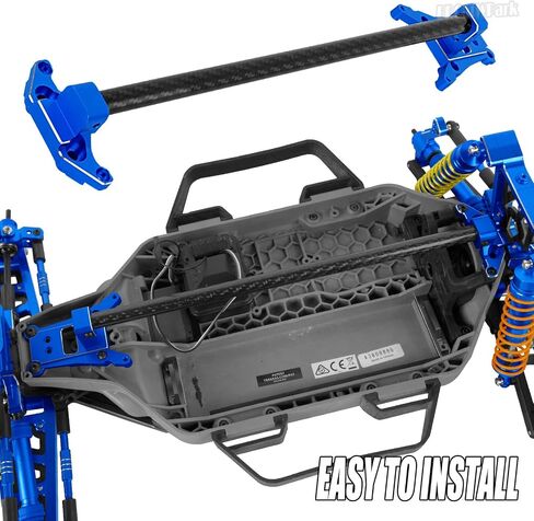 Carbon Fibre Chassis Brace Upgrades Part for 1/10 Rustler 4WD (VXL)/Slash 4X4 LCG(VXL),RC Aluminum Chassis Brace Kit Hops Up, Replace Part#6730,Navy Blue in Kuwait
