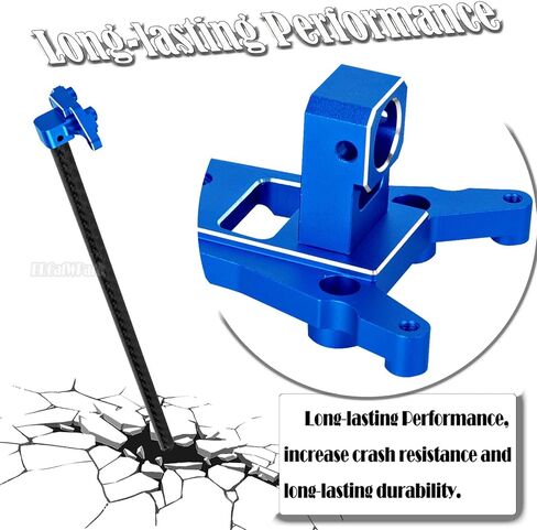 Carbon Fibre Chassis Brace Upgrades Part for 1/10 Rustler 4WD (VXL)/Slash 4X4 LCG(VXL),RC Aluminum Chassis Brace Kit Hops Up, Replace Part#6730,Navy Blue in Kuwait