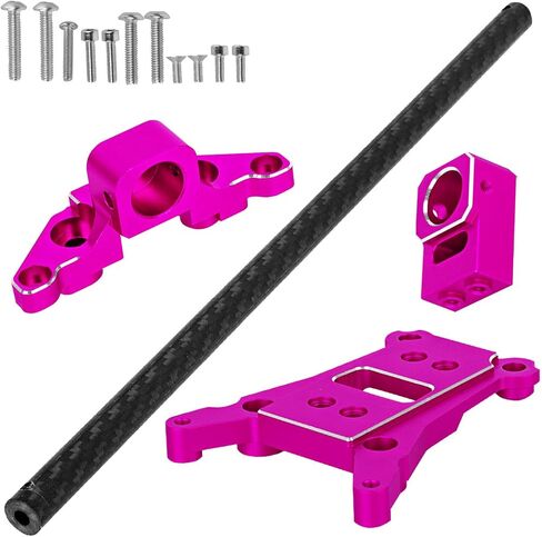Carbon Fibre Chassis Brace Upgrades Part for 1/10 Rustler 4WD (VXL)/Slash 4X4 LCG(VXL),RC Aluminum Chassis Brace Kit Hops Up, Replace Part#6730,Navy Blue in Kuwait