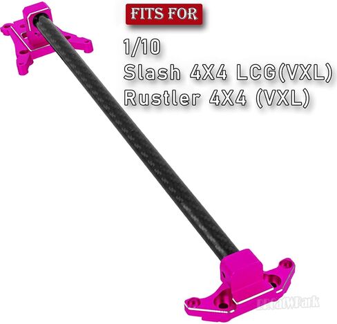 Carbon Fibre Chassis Brace Upgrades Part for 1/10 Rustler 4WD (VXL)/Slash 4X4 LCG(VXL),RC Aluminum Chassis Brace Kit Hops Up, Replace Part#6730,Navy Blue in Kuwait