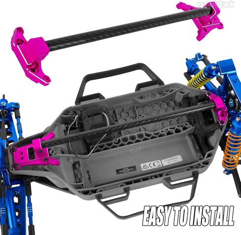 Carbon Fibre Chassis Brace Upgrades Part for 1/10 Rustler 4WD (VXL)/Slash 4X4 LCG(VXL),RC Aluminum Chassis Brace Kit Hops Up, Replace Part#6730,Navy Blue in Kuwait