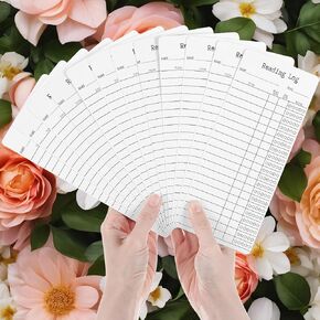 Mabor 12Pcs Reading List Bookmark Fun Library Cards Blank Reading Journal Bookmark Book Reading Accessories for Book Lovers Reading Chart for Students Adults