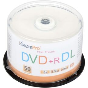 اكستريم برو DVD+R DL 8.5GB 8X مع سطح يحمل العلامة التجارية - 50pk عمود دوران in Kuwait