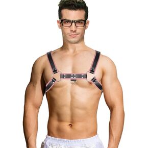 Harness for Man Adjustable Leather Harness Body Chest Half Harness Punk Belt Clubwear Costume