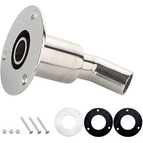 316 Stainless Steel Thru Hull Exhaust Skin Fitting, Fit for 24mm Tube Pipe Socket Hardware, with Bolts and Nuts