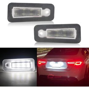 Clear Lens LED License Plate Light Replacement for Chry‘ler 200 2015-2017, Rear Bumper Tag Number Lamp Assembly with Sealing Gasket, Replace OE 68248855AA, 68248854AA
