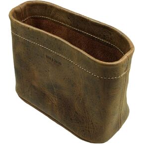 Hide & Drink, Desk Organizer Bag, Pen Holder, Circular Pen Holder for Desk, Office Supplies, Accessories, Full Grain Leather, Handmade, Bourbon Brown