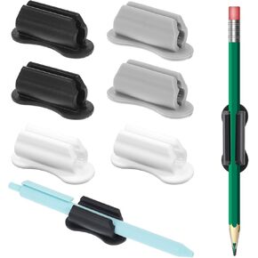6PCS Upgraded Pen Holder for Desk, Adhesive Pencil Holder for Desk Wall Clipboard Classroom Car, Silicone Marker Holder Organizer, Teacher and Office Essentials Accessories Supplies