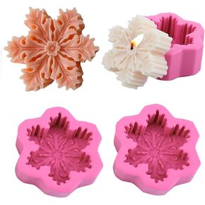 Christmas Silicone Snowflake Mold Candle Soap DIY Aromatherapy Plaster Candle Decorating Mould Candy Chocolate Making Tools Home Decor 2PCS